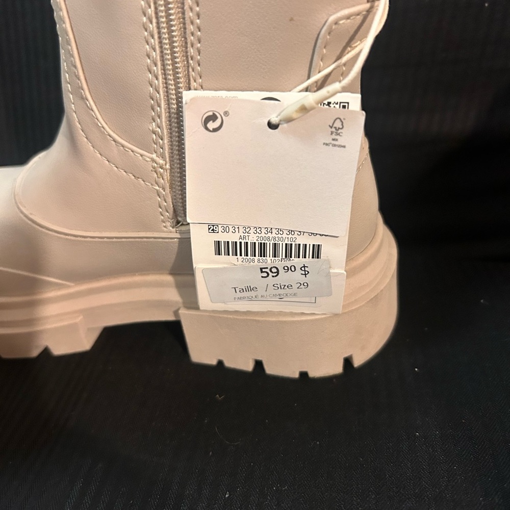Zara Beige Knee-High Boots - Picture 3 of 3